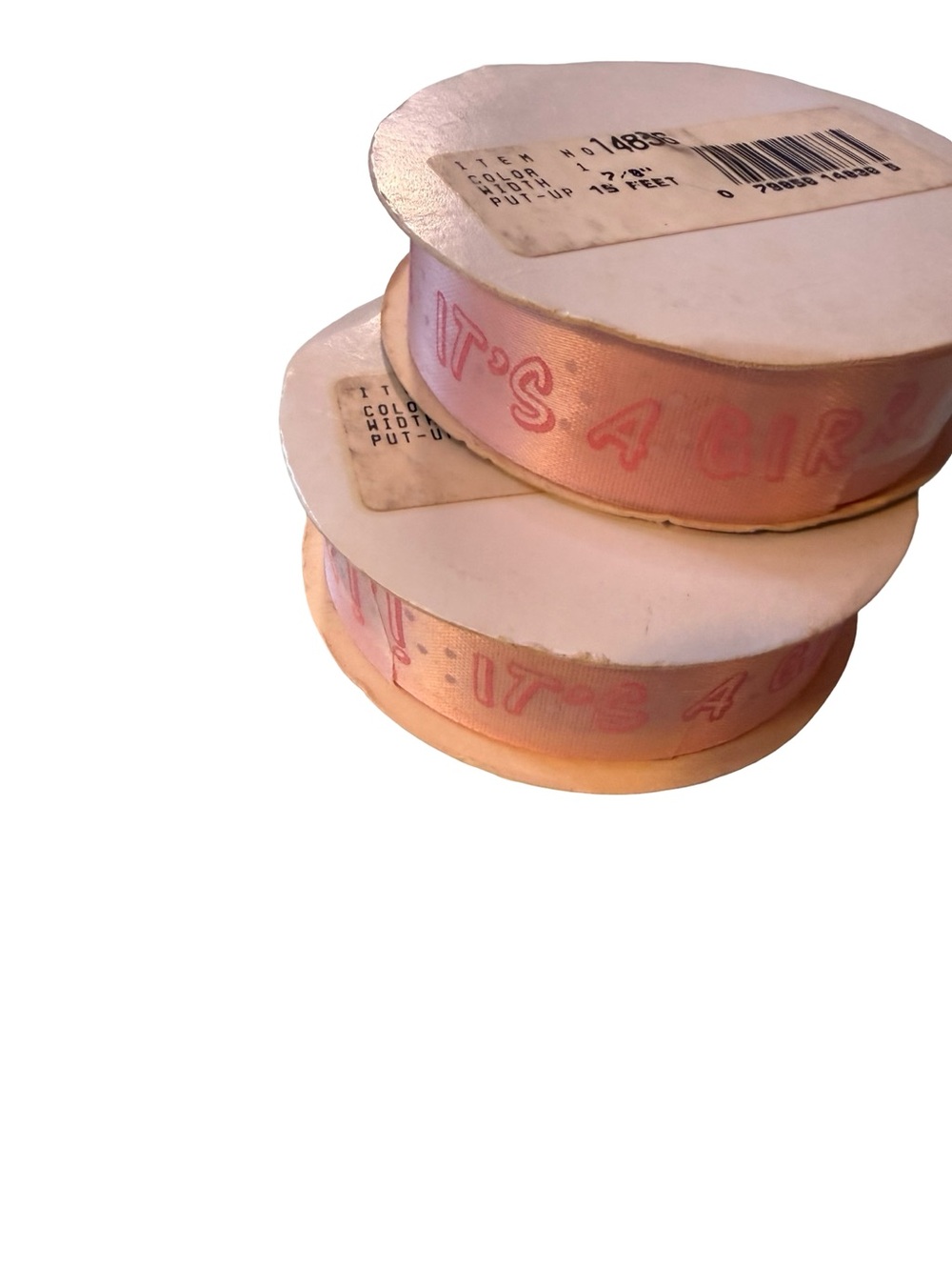 Pink 'It's A Girl Satin Ribbon Spools